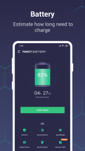 اسکرین شات 1 برنامه Fancy Battery: Cleaner, Secure