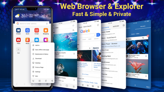 اسکرین شات برنامه Web Browser & Fast Explorer 1