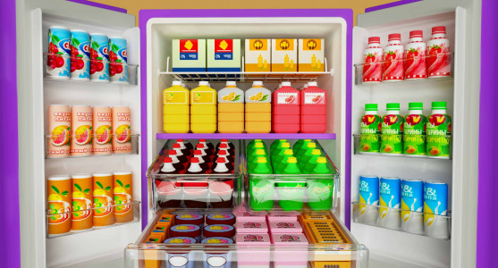 اسکرین شات بازی Fill Up Fridge：Organizing Game 1