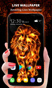 اسکرین شات برنامه Fire Lion Wallpaper + Keyboard 1