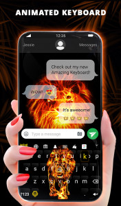 اسکرین شات برنامه Fire Lion Wallpaper + Keyboard 2