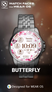 اسکرین شات برنامه Butterfly Watch Face 1