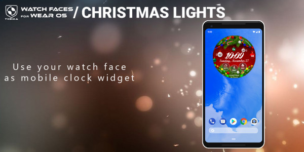 اسکرین شات برنامه Christmas Lights Watch Face 8