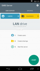 اسکرین شات 1 برنامه LAN drive - SAMBA Server & Cli