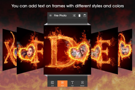 اسکرین شات برنامه Fire Text Photo Frame 3