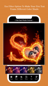 اسکرین شات 3 برنامه Fire Text Photo Frame