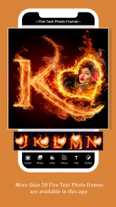 اسکرین شات 2 برنامه Fire Text Photo Frame