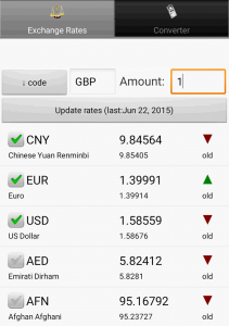 اسکرین شات برنامه Exchange rate. All currencies 1