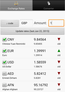 اسکرین شات 1 برنامه Exchange rate. All currencies