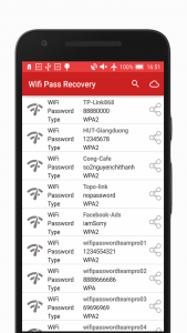 اسکرین شات برنامه WiFi Password Recovery 2