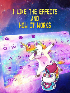 اسکرین شات برنامه Funny Unicorn Galaxy Keyboard Theme for Girls 3