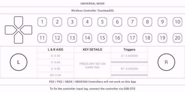 اسکرین شات 3 برنامه GamePad Tester Lite