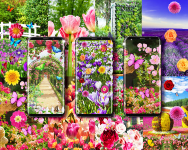 اسکرین شات 1 برنامه Flower garden live wallpaper
