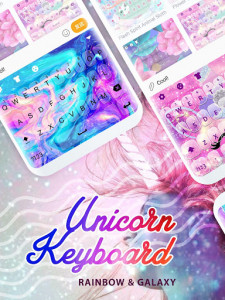 اسکرین شات برنامه Unicorn Keyboard: Free Galaxy Rainbow Girly Themes 1