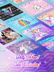 اسکرین شات برنامه Unicorn Keyboard: Free Galaxy Rainbow Girly Themes 8