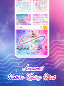 اسکرین شات برنامه Unicorn Keyboard: Free Galaxy Rainbow Girly Themes 5