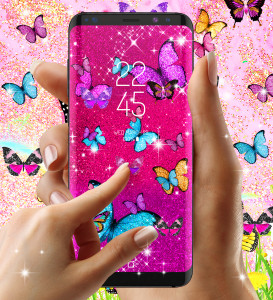 اسکرین شات برنامه Glitter butterfly wallpapers 6
