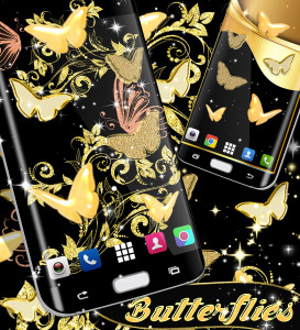 اسکرین شات برنامه Gold butterfly live wallpaper 7