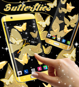 اسکرین شات برنامه Gold butterfly live wallpaper 4
