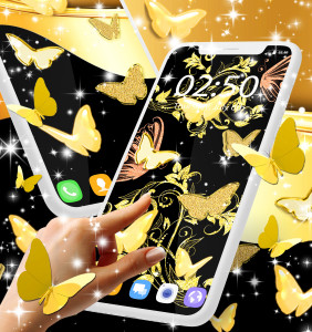اسکرین شات برنامه Gold butterfly live wallpaper 3