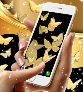 اسکرین شات برنامه Gold butterfly live wallpaper 8
