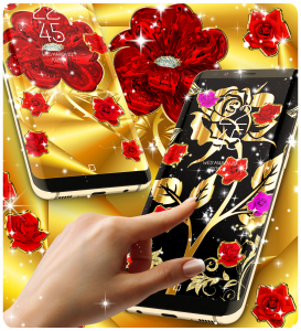 اسکرین شات برنامه Gold rose live wallpaper 3