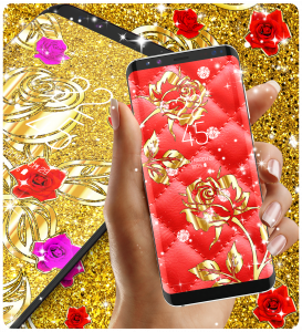 اسکرین شات 2 برنامه Gold rose live wallpaper