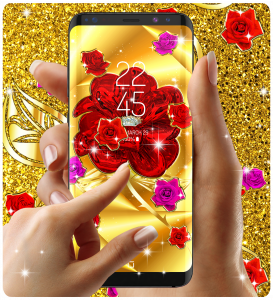 اسکرین شات برنامه Gold rose live wallpaper 7