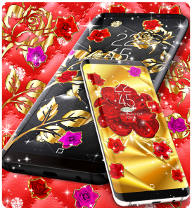 اسکرین شات برنامه Gold rose live wallpaper 4