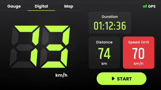 اسکرین شات برنامه Speedometer: GPS Speedometer 1
