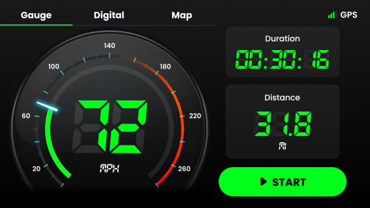 اسکرین شات برنامه Speedometer: GPS Speedometer 5