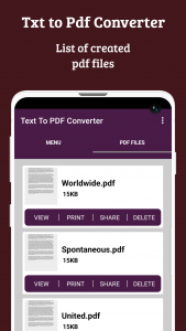 اسکرین شات 6 برنامه Text To Pdf Converter