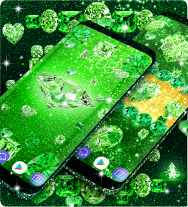 اسکرین شات 2 برنامه Green diamond shiny wallpapers