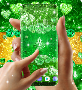 اسکرین شات 4 برنامه Green diamond shiny wallpapers