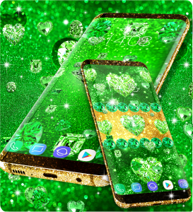 اسکرین شات 5 برنامه Green diamond shiny wallpapers