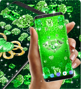 اسکرین شات 6 برنامه Green diamond shiny wallpapers