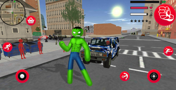 اسکرین شات بازی Green Monster Stickman Rope Hero Gangstar Mafia 1