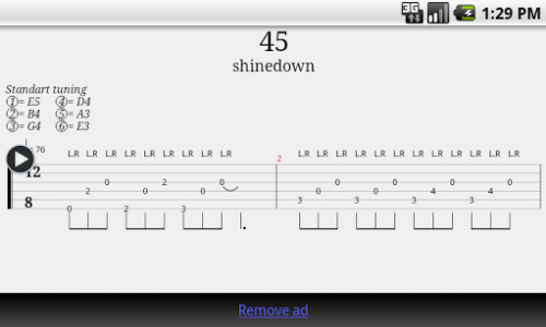 اسکرین شات برنامه Guitar Tab Player 5