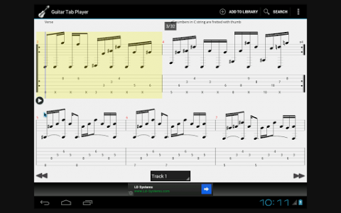 اسکرین شات برنامه Guitar Tab Player 1