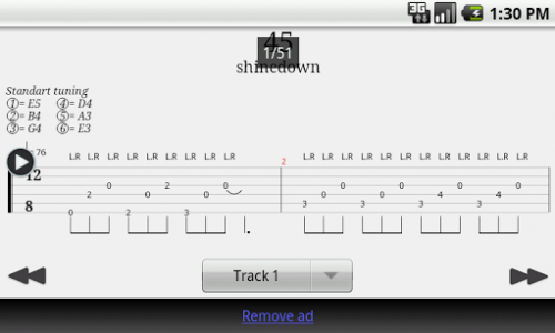 اسکرین شات برنامه Guitar Tab Player 4
