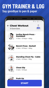 اسکرین شات برنامه Gym Workout Tracker: Gym Log 1