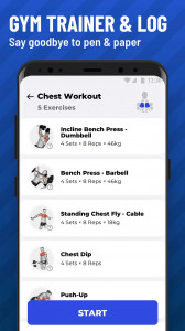 اسکرین شات برنامه Gym Workout Tracker: Gym Log 1