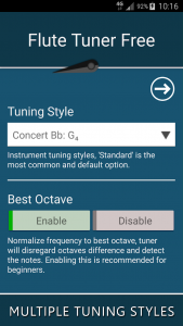 اسکرین شات برنامه Flute Tuner Free 3