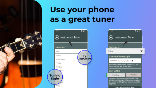 اسکرین شات 2 برنامه Instrument Tuner