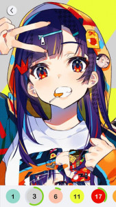 اسکرین شات برنامه Pixel Art-Anime Girl Color By Number 3