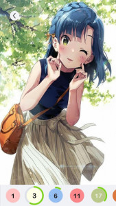 اسکرین شات برنامه Pixel Art-Anime Girl Color By Number 6