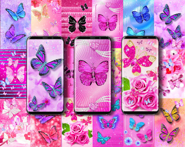 اسکرین شات برنامه Diamond butterfly wallpapers 1