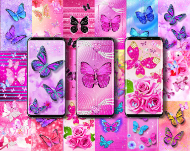 اسکرین شات 1 برنامه Diamond butterfly wallpapers