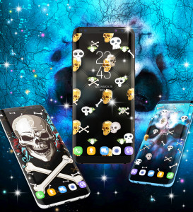 اسکرین شات 6 برنامه Skull live wallpaper