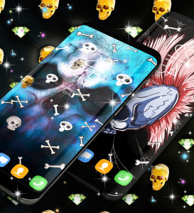 اسکرین شات 5 برنامه Skull live wallpaper